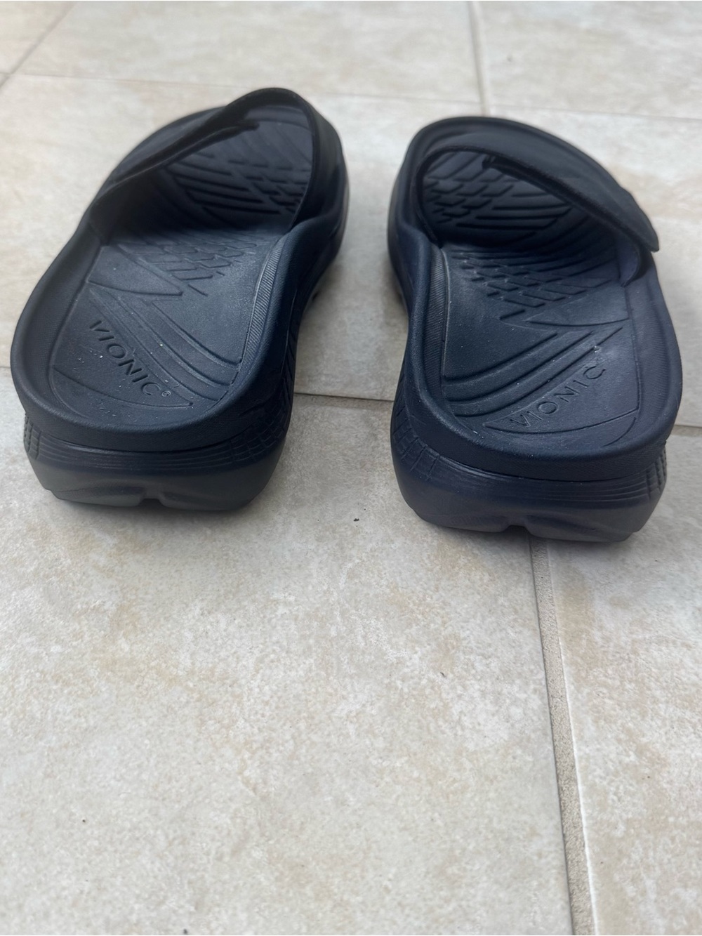 Vionic Rejuvenate Recovery Slides Womens 7 Black Adjustable Orthotic Sandals - Picture 7 of 9